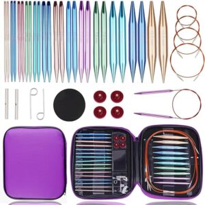 13 Pairs Interchangeable Circular Knitting Needles – 3.0–10.0mm Aluminum Set with Case