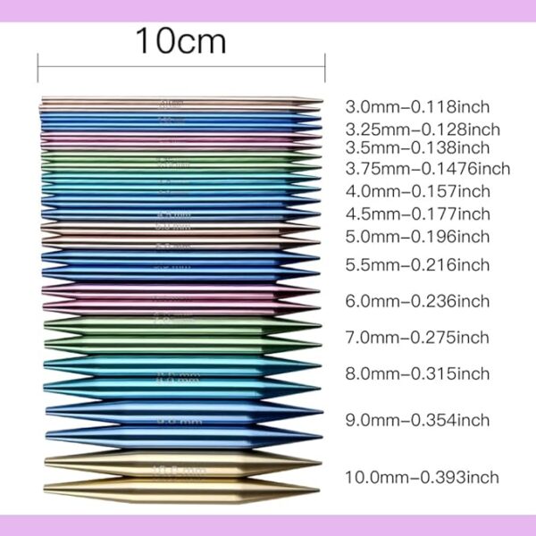 13 Pairs Interchangeable Circular Knitting Needles – 3.0–10.0mm Aluminum Set with Case - Image 3