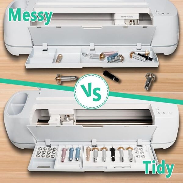 Blade Storage Insert for Cricut Maker 3 & Maker – Blades Tray & Accessories Organizer, White - Image 2