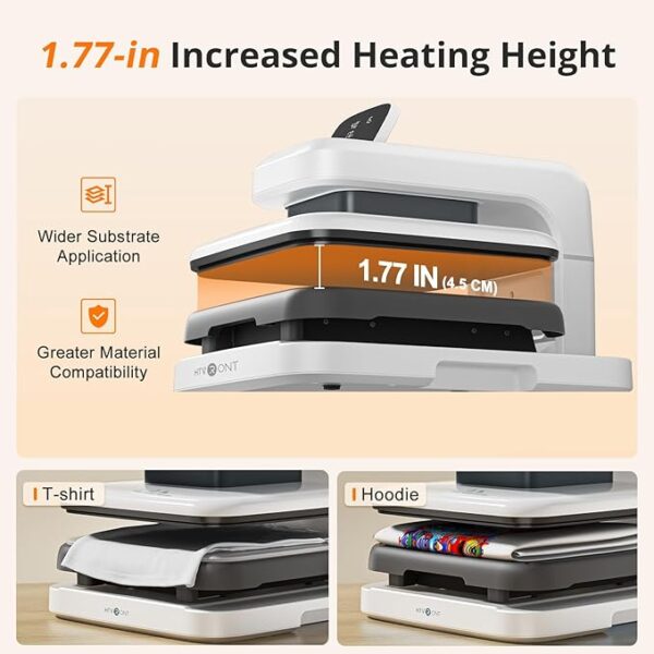 Auto Heat Press 2 – 15x15 Heat Press Machine with Adjustable Pressure, Fast & Even Heating for HTV & Sublimation - Image 3