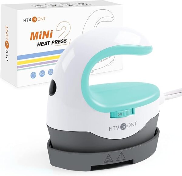 Mini Heat Press – Portable Iron Press Machine for T-Shirts & Hats (Mint)