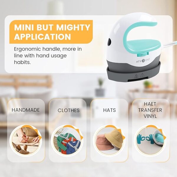 Mini Heat Press – Portable Iron Press Machine for T-Shirts & Hats (Mint) - Image 4