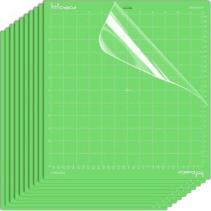 10-Pack 12x12 Green StandardGrip Cutting Mats for Cricut Maker & Explore Series – Durable Vinyl & HTV Replacement