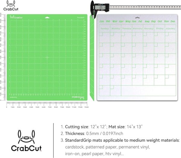 10-Pack 12x12 Green StandardGrip Cutting Mats for Cricut Maker & Explore Series – Durable Vinyl & HTV Replacement - Image 3