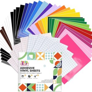 12"x12" Removable Vinyl Pack – 65 Pieces, 41 Colors with 10 Transfer Stickers for Decals & Crafts