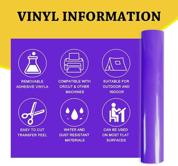 52-Pack Removable Vinyl Sheets – 22 Colors, 13"x12", Compatible with Cricut Maker & Explore - Image 4