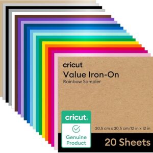 Value Iron-On, Rainbow Sampler - 12 in x 12 in (20 ct)- HTV Heat Transfer Vinyl