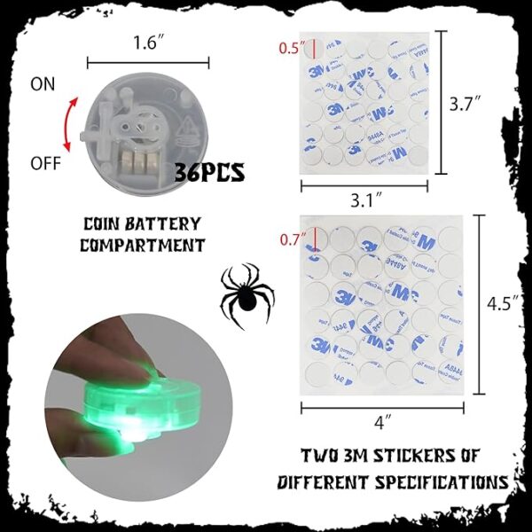 36 LED 3D Spider Wall Stickers – Halloween Removable Decor - Image 3