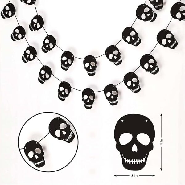 36 PCS Black Skull Garland – Party & Birthday Decorations - Image 4