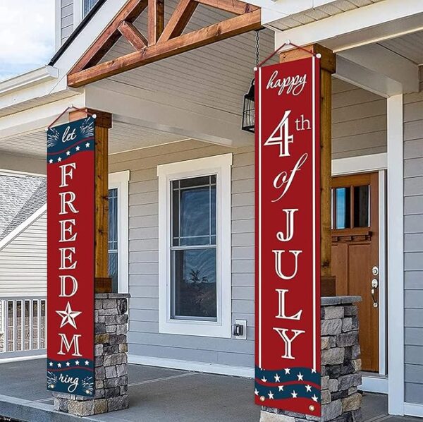 4th of July Patriotic Decorations – Flags, Banners & Porch Signs for Party Supplies