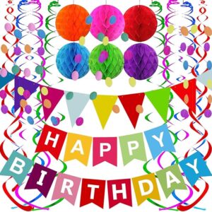 Birthday Banner & Colorful Party Garland Set