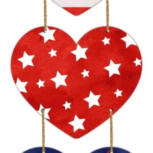 4th of July Patriotic Heart Wreath – Wooden Front Door & Porch Decor