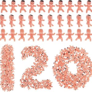 120PCS Mini Plastic Babies – 1" Bulk for Baby Shower Games & King Cake Decorations