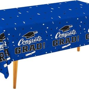 2025 Graduation Decorations – Gongrats Grad 3PCS Blue Tablecloths (54"x108")