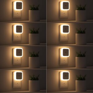 8-Pack LED Plug-In Night Lights – Auto On/Off Wall Night Light