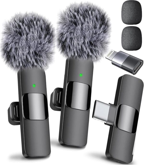 Wireless Lavalier Microphone for iPhone, iPad & Android – Professional Video Recording Mic