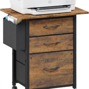 Mobile File Cabinet – 22" Extended Shelf with Side Storage Bag