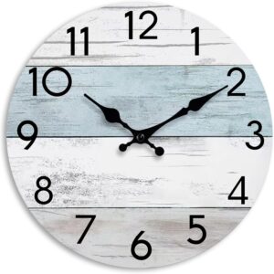 14-Inch Wooden Wall Clock – Silent Non-Ticking, Battery Operated