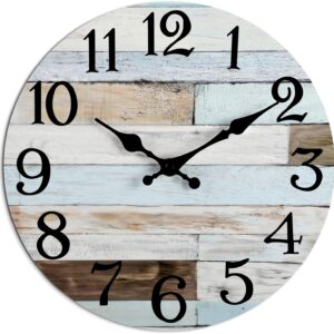 10-Inch Coastal Country Style Wall Clock – Silent Non-Ticking, Battery Operated
