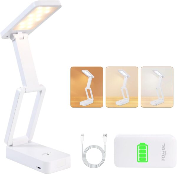 Rechargeable Battery Desk Lamp – 3600mAh, Cordless LED with 3 Color Temperatures & Stepless Dimming
