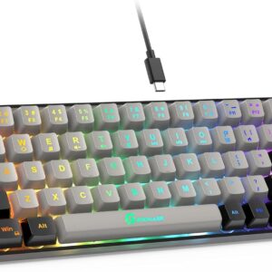 65% Wired Gaming Keyboard – Ultra-Compact 68-Key Membrane, Backlit, Anti-Ghosting, No-Key-Conflict Design