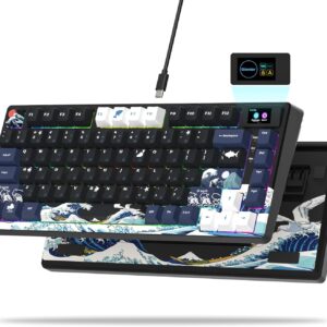 S-K80 75% Mechanical Gaming Keyboard – Color Multimedia Display, Compact 75% Layout