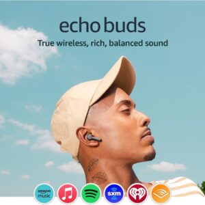 Echo Buds (Latest Model) – True Wireless Bluetooth 5.2 Earbuds with Alexa Voice Control