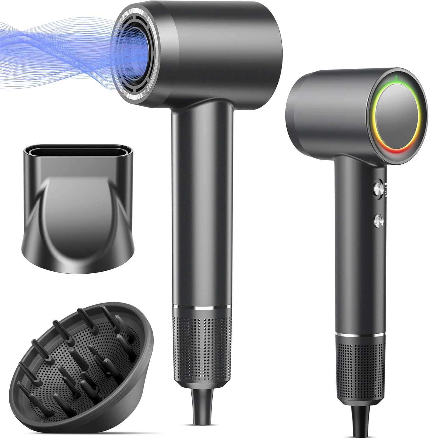 High-Speed Ionic Hair Dryer – 160,000 RPM, 500M Negative Ions, Heat-Control, Low Noise