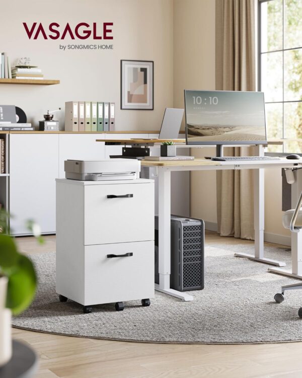 Compact 2-Drawer Rolling File Cabinet for Home Office Storage - Image 4