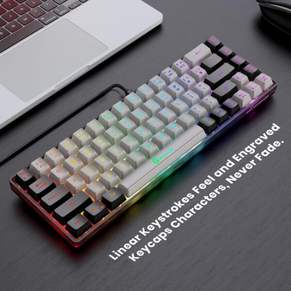 65% Wired Gaming Keyboard – Ultra-Compact 68-Key Membrane, Backlit, Anti-Ghosting, No-Key-Conflict Design - Image 4