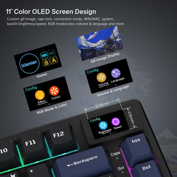 S-K80 75% Mechanical Gaming Keyboard – Color Multimedia Display, Compact 75% Layout - Image 4