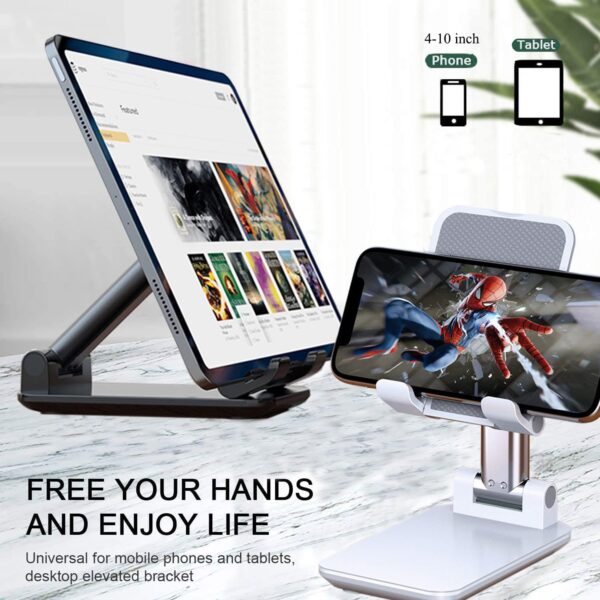 2-Pack Adjustable Phone Stands – Height & Angle Adjustable Desk Holders - Image 4