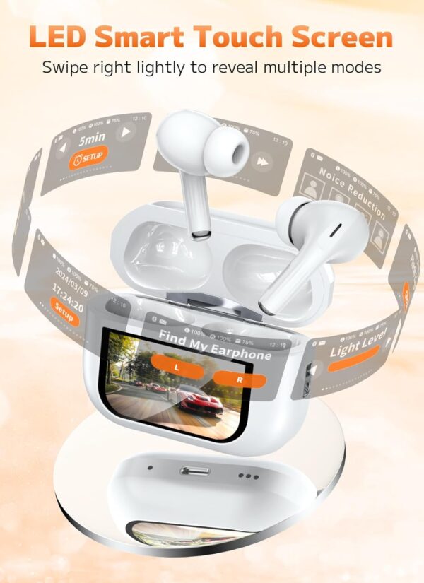 Wireless Bluetooth 5.4 Earbuds – Touch-Controlled ANC/ENC Noise-Cancelling Headphones - Image 4