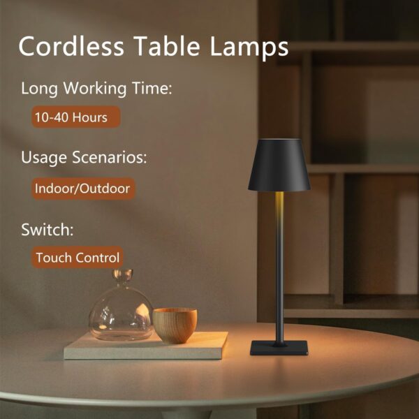 Cordless Table Lamp – Rechargeable 6000mAh Battery, Waterproof Outdoor Table Lamp - Image 3