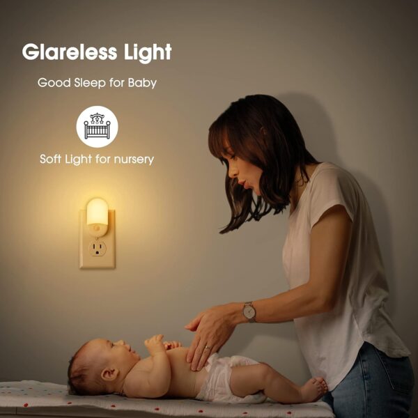 4-Pack LED Plug-In Night Lights with Light Sensor, 30/60LM - Image 3
