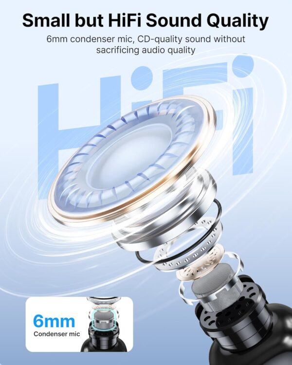 Mini Wireless Lavalier Mic for Android, Tablets & PC – USB-C, Noise-Canceling, 30H Battery - Image 3
