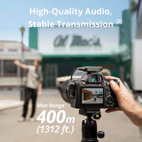 Mini Wireless Lavalier Mic (2 Transmitters + 1 Receiver) for iPhone, Android & Camera - Image 3
