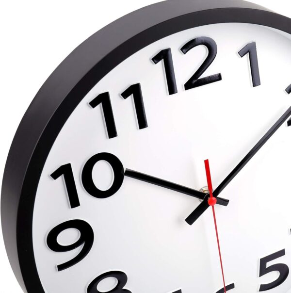 12-Inch Silent Wall Clock – Non-Ticking Design with Large Easy-to-Read Numbers - Image 3