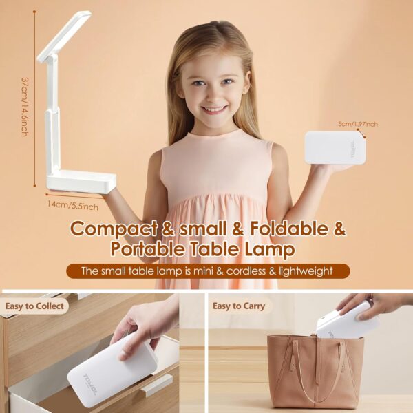 Rechargeable Battery Desk Lamp – 3600mAh, Cordless LED with 3 Color Temperatures & Stepless Dimming - Image 3