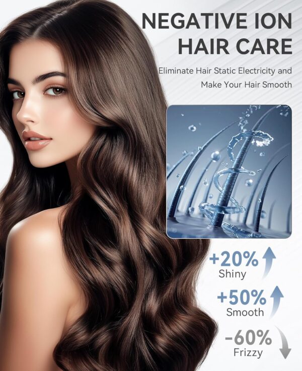 Ionic Hair Dryer 1600W – Portable Lightweight Fast-Dry Hairdryer with Negative Ions and 3 Heat Settings - Image 3