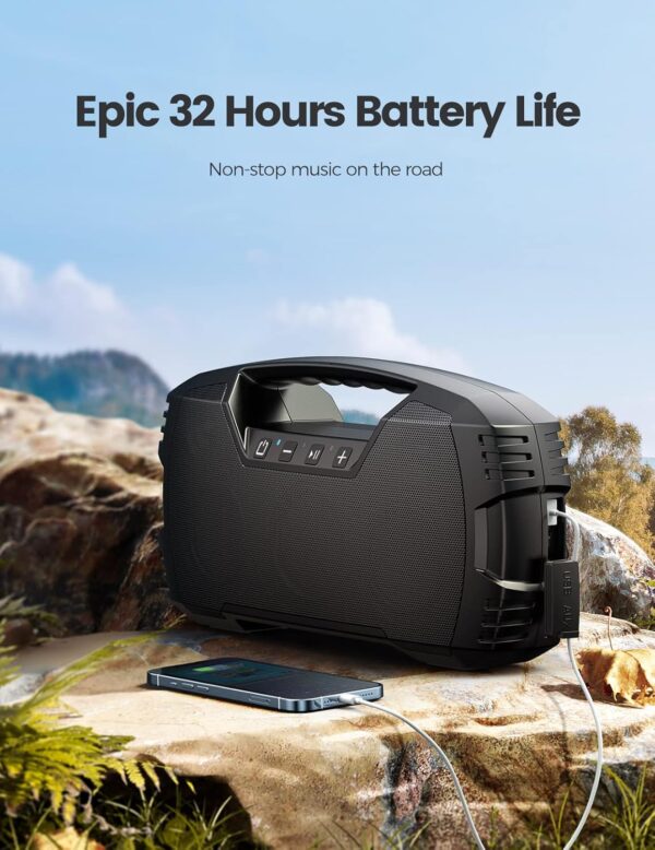 Waterproof Bluetooth Speaker, 40W Portable Wireless with Subwoofer, 32H Playtime - Image 2
