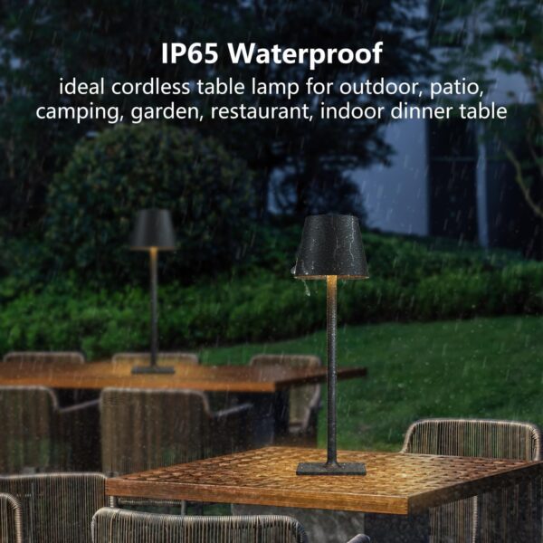 Cordless Table Lamp – Rechargeable 6000mAh Battery, Waterproof Outdoor Table Lamp - Image 2