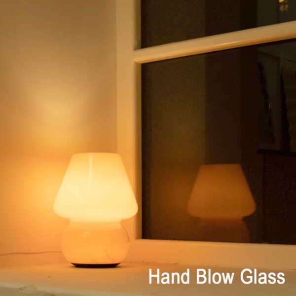 Retro Mushroom Table Lamp – Orange Warm Light, Dimmable Cozy Accent Lamp for Desk or Nightstand - Image 2