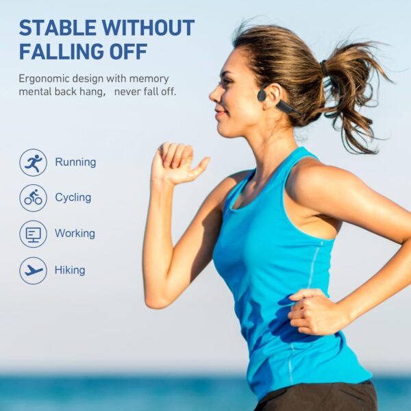Bone Conduction Bluetooth 5.3 Headphones – Open-Ear Design for Safe Listening - Image 2