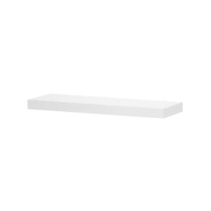 White Rectangular Floating Shelf, 24-in L x 8-in D