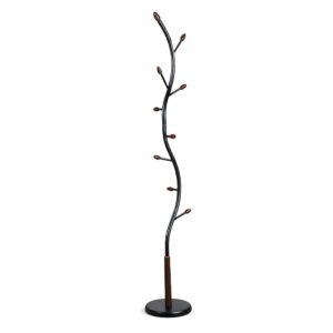 Modern 9-Peg Standing Hall Tree in Rich Walnut