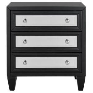 Modern 25" Wide 3-Drawer Accent Chest in Black