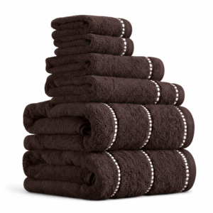 6-Piece Charcoal Gray Cotton Towel Set, 525 GSM Soft Bath Collection