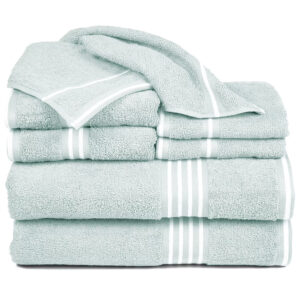 8-Piece Seafoam Cotton Bathroom Towel Set