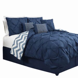 7-Piece Navy Queen Comforter Bedding Set